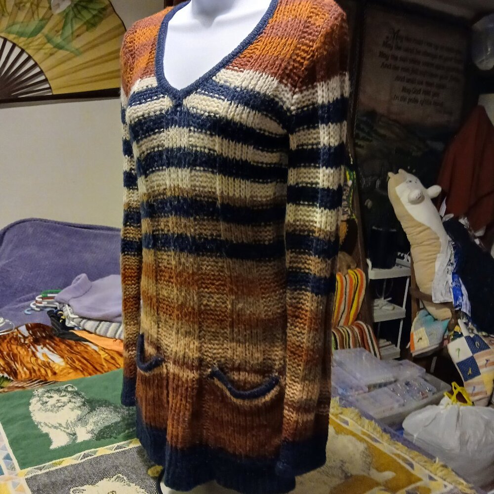 Ashley by 26 International Medium M Autumn Tone Long Sleeve Knit Sweater